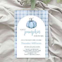 Inbjudan till Blue Pumpkin Baby Shower | Falltema