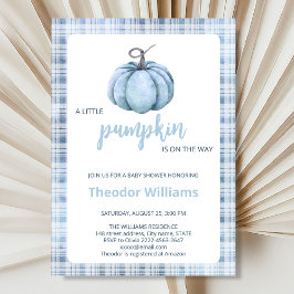 Inbjudan till Blue Pumpkin Baby Shower | Falltema