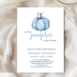 Inbjudan till Blue Pumpkin Baby Shower | Falltema