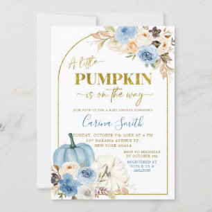 Inbjudan till Blue Pumpkin-Blommigt - fallskärm fö