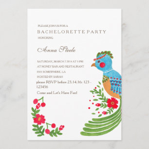Inbjudan till Blue Quetzal Bachelorette Party