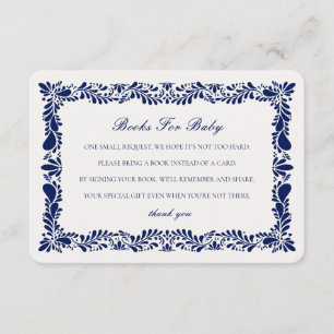 Inbjudan till Blue Talavera Tile Bokar Baby Infoga