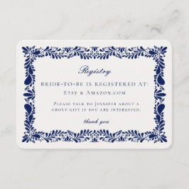 Inbjudan till Blue Talavera Tile-registerkort Info