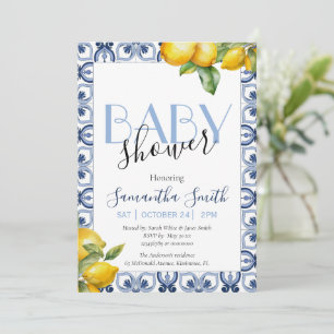 Inbjudan till Blue Tile Lemon Italiana Baby Shower