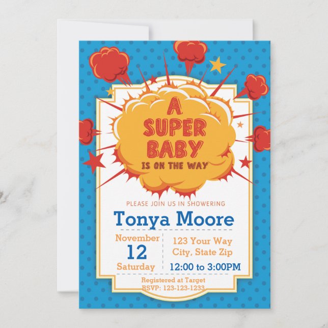 Inbjudan till Blue Toppen Baby Shower (Framsida)
