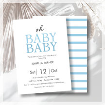 Inbjudan till Blue Twin Boys Baby Shower