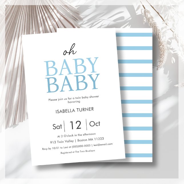 Inbjudan till Blue Twin Boys Baby Shower (Skapare uppladdad)