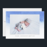 Inbjudan till Blue Watercolor Photo Baptism Party<br><div class="desc">Finns här: http://www.zazzle.com/selectpartysupplies</div>