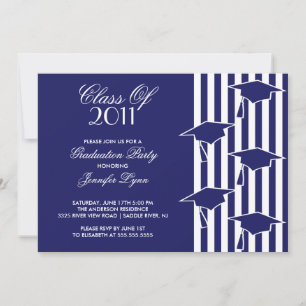 Inbjudan till Blue & White Grad Hats Studenten