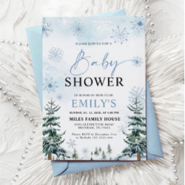 Inbjudan till Blue Winter Baby Shower