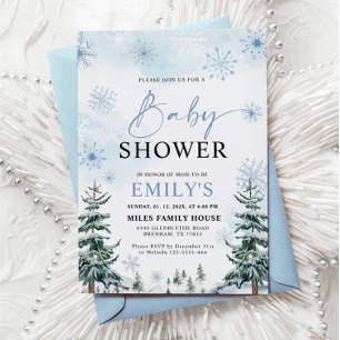 Inbjudan till Blue Winter Baby Shower