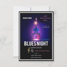 Inbjudan till blueskväll Falt kort