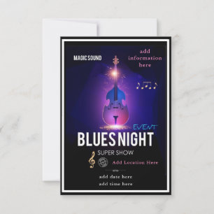 Inbjudan till blueskväll Falt kort