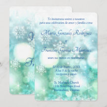 Inbjudan till Boda Acuarela de Copo de Nieve