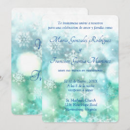 Inbjudan till Boda Acuarela de Copo de Nieve