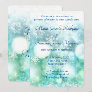Inbjudan till Boda Acuarela de Copo de Nieve