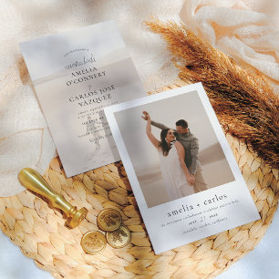 Inbjudan till Boda Boho y Elegante con 2 Fotos
