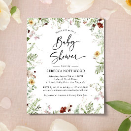 Inbjudan till Boho Baby Shower för budgetElegant