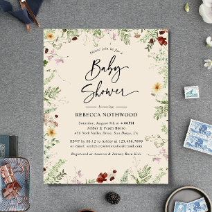 Inbjudan till Boho Baby Shower för budgetNeutralt