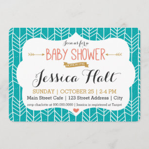 Inbjudan till boho Baby Shower från stammar