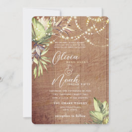 Inbjudan till Boho Rustic Wood och Ljus