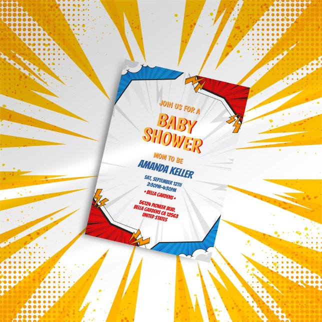 Inbjudan till Bok babydusch med minimalistisk Teck (Skapare uppladdad)