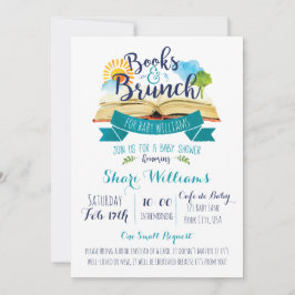 Inbjudan till bokar och Brunch Baby Shower - Blue