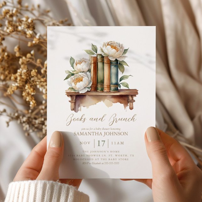 Inbjudan till bokar och Brunch Mysigt Baby Shower (Skapare uppladdad)