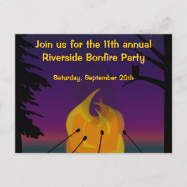 Inbjudan till Bonfire Party-vykort Vykort