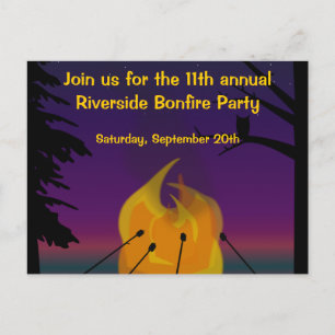 Inbjudan till Bonfire Party-vykort Vykort