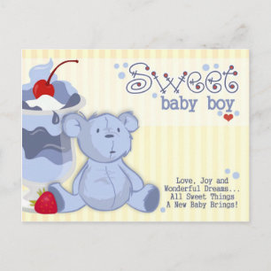 Inbjudan till Bonnie Blue Bear Shower Vykort