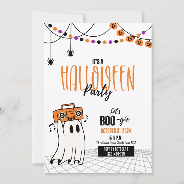 Inbjudan till Boo-gie Halloween fest (Framsida)