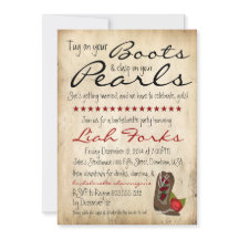Inbjudan till Boots & Pearls Bachelorette Party