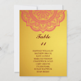 Inbjudan till bordsschemat elegant Guld Paisley Br