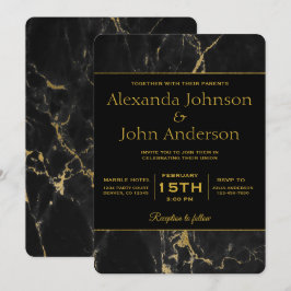 Inbjudan till borgen för guld och svart marmor