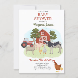 Inbjudan till boskap Barnyard Baby Shower