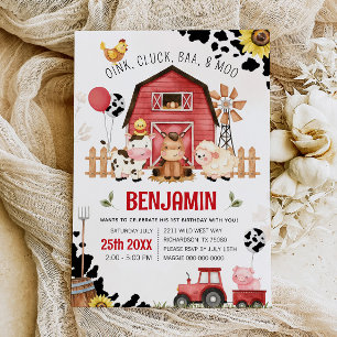 Inbjudan till boskap Barnyard FARM BIRTHDAY