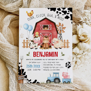 Inbjudan till boskap Barnyard FARM BIRTHDAY