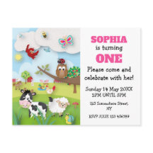 Inbjudan till boskap första födelsedag