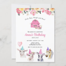 Inbjudan till boskap Girl Birthday