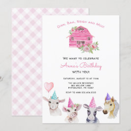 Inbjudan till boskap Girl Birthday