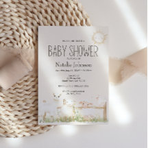 Inbjudan till boskap Meadow Friends Baby Shower