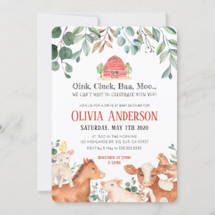 Inbjudan till boskap Parad Baby Shower