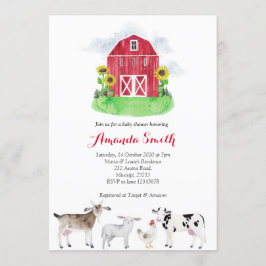 Inbjudan till boskap vattencolor Baby Shower