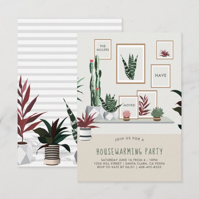 Inbjudan till bostadsparti | Plantor (Fram/baksida)