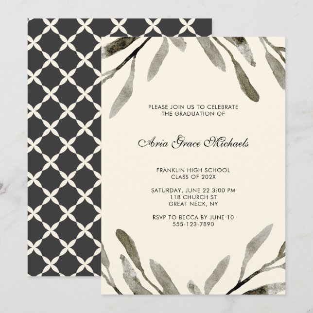 Inbjudan till botanisk Studentfest (Fram/baksida)