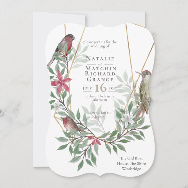 Inbjudan till botanisk vintage för räkor (Framsida)