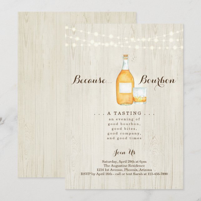 Inbjudan till Bourbon-smakfest (Fram/baksida)