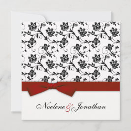 Inbjudan till Bow Flower Wedding i Burgundy Bow