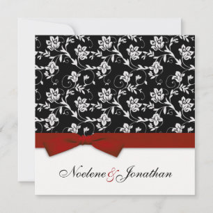Inbjudan till Bow Flower Wedding i Burgundy Bow